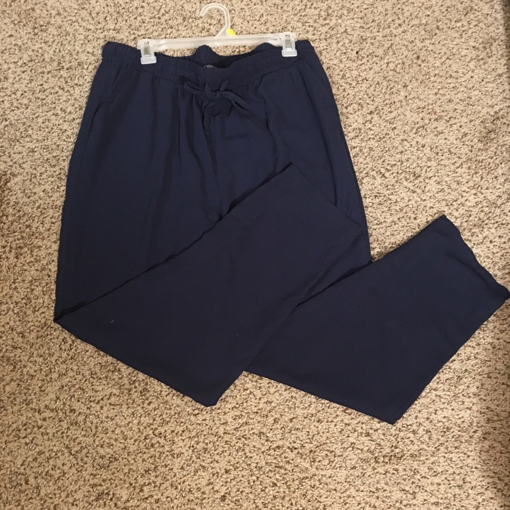 XL Navy Pants with elastic waist and drawstring